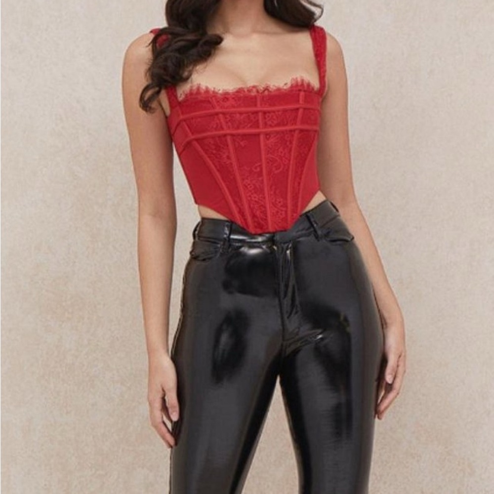 House of CB ‘Leilani” Red Lace Corset Top